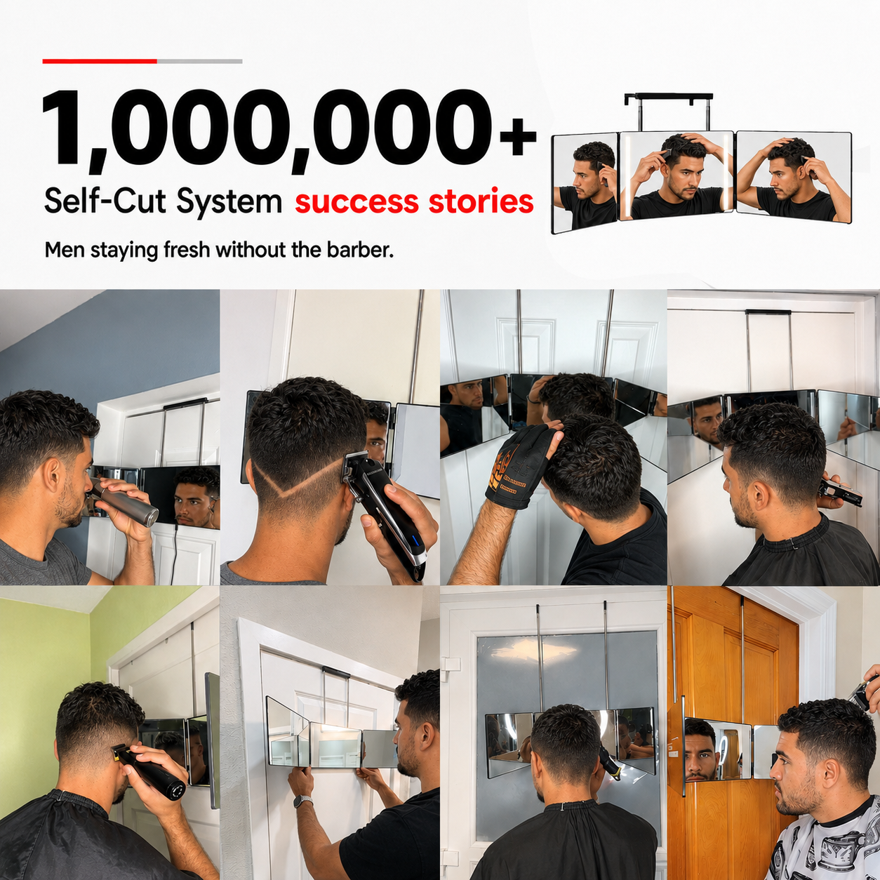 Self-Cut System 3.0 LED Mirror – DIY Grooming Kit