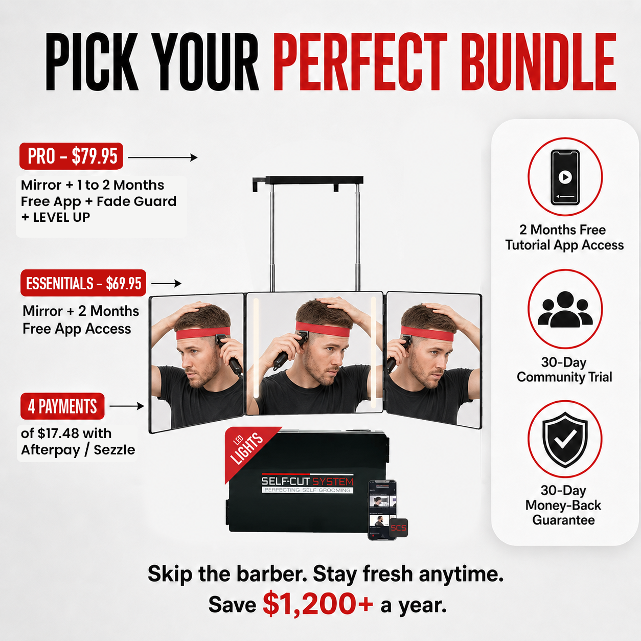 Self-Cut System 3.0 LED Mirror – Classic Haircuts