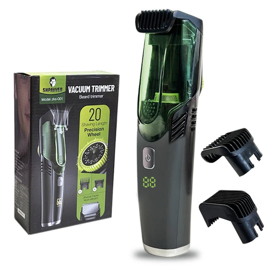 Cordless Men Beard Trimmer with Built-in Vacuum