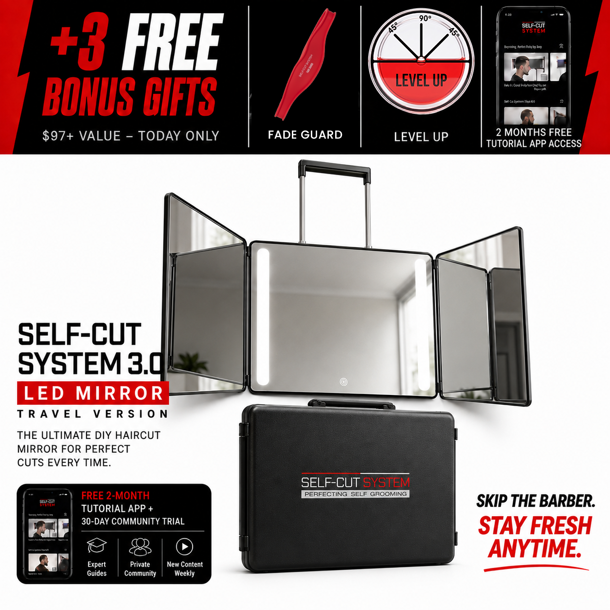 Self-Cut System 3.0 LED Mirror